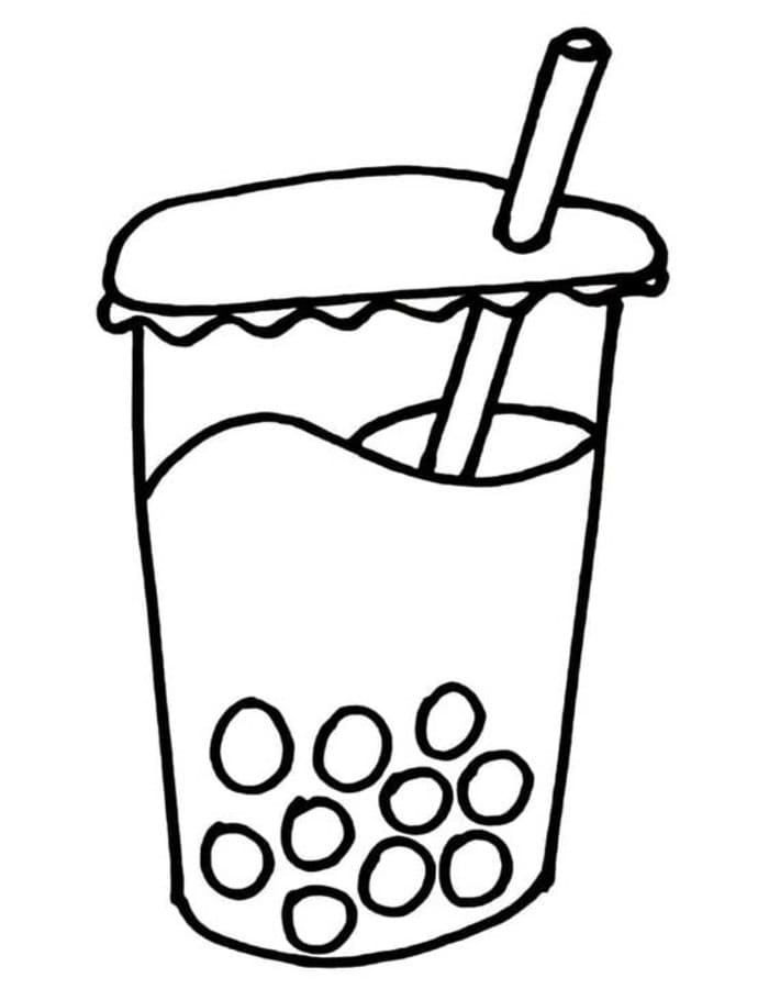 Fise de colorat cu Bubble Tea imprimabil bazic