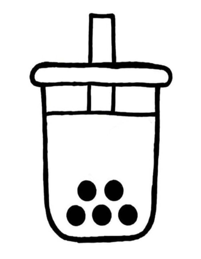 Fise de colorat cu Bubble Tea imprimabil gratuit simplu