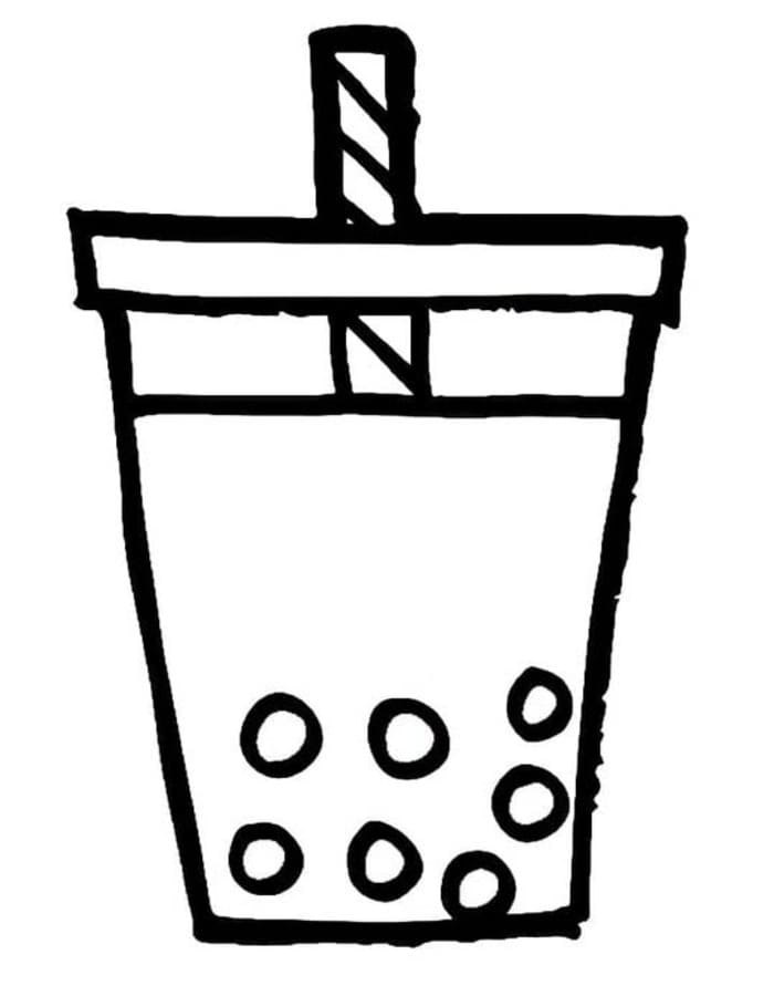Fise de colorat cu Bubble Tea imprimabil gratuit