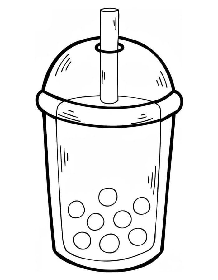 Fise de colorat cu Bubble Tea imprimabil pentru copii