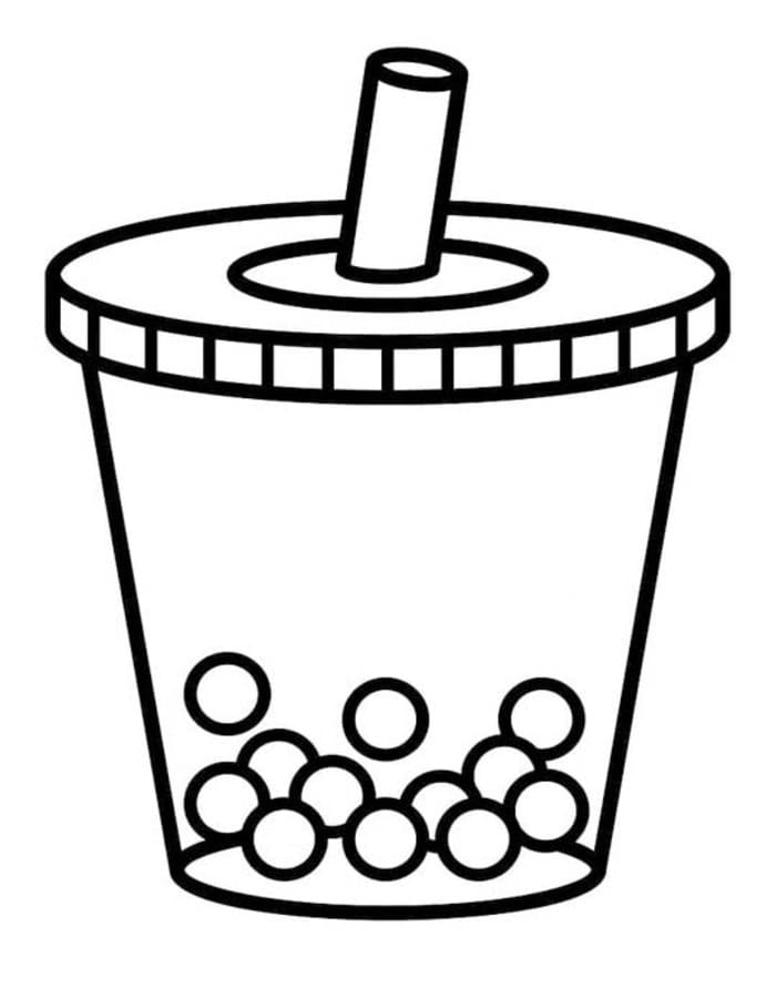 Fise de colorat cu Bubble Tea imprimabil uşor