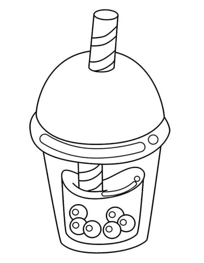 Fise de colorat cu Bubble Tea uşor la copii
