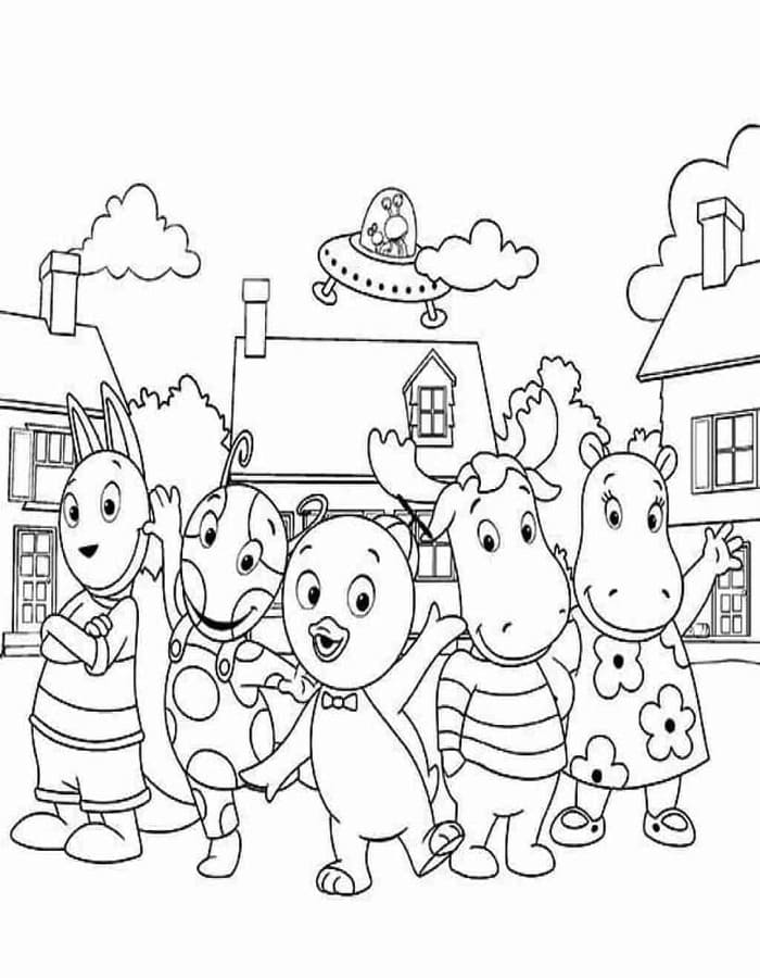 Fise de colorat cu Desenează Backyardigans gratuit bazic