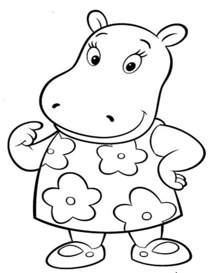 Fise de colorat cu Desenează Backyardigans gratuit uşor