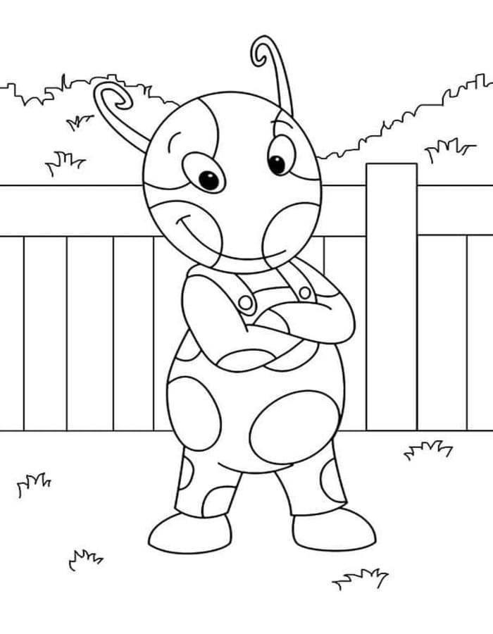 Fise de colorat cu Desenează Backyardigans imprimabil gratuit uşor