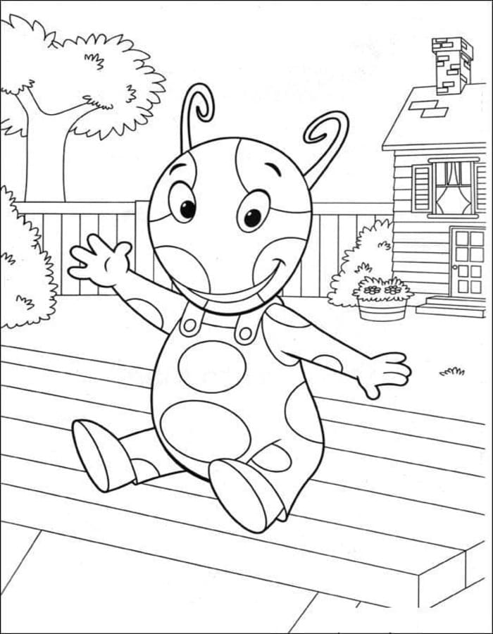 Fise de colorat cu Desenează Backyardigans simplu la copii