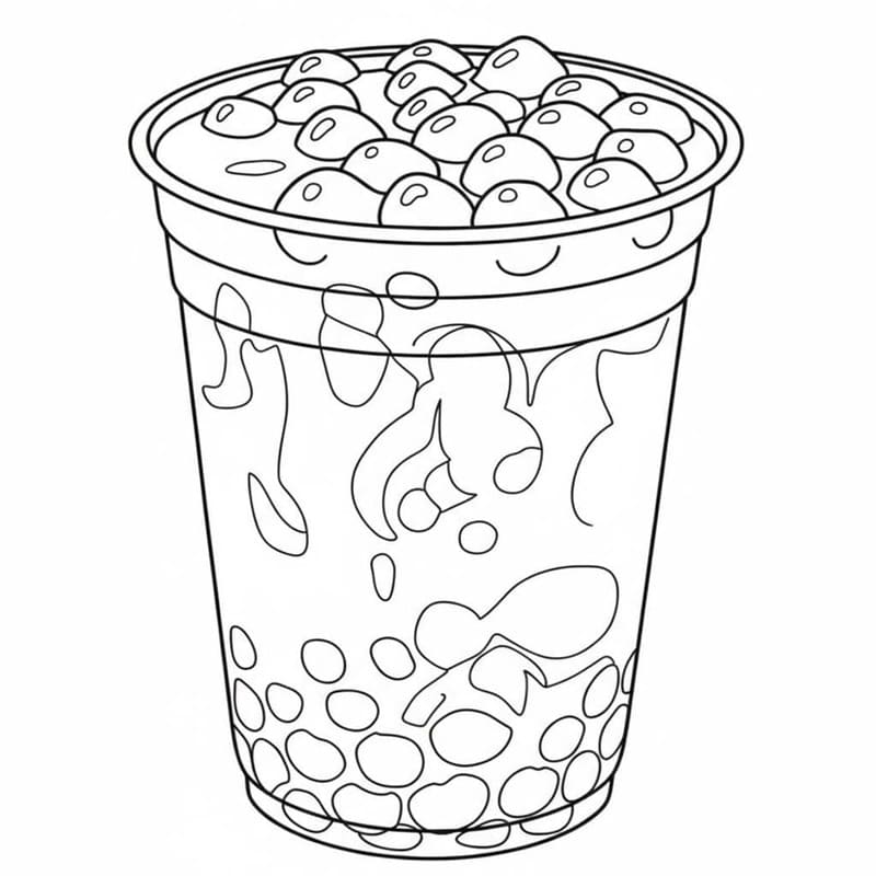 Fise de colorat cu Desenează Bubble Tea gratuit pentru copii