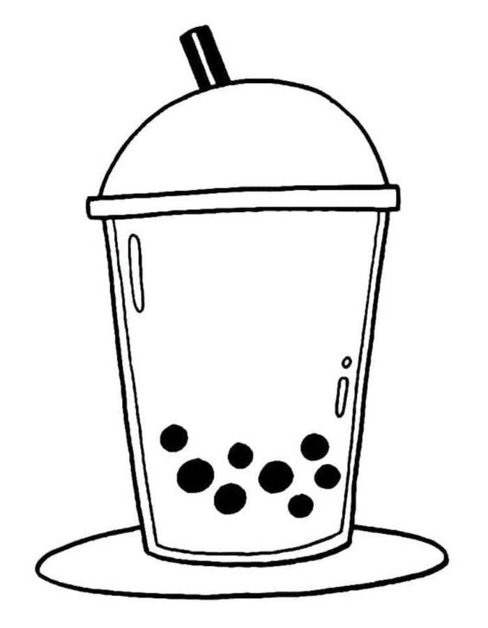 Fise de colorat cu Desenează Bubble Tea imprimabil gratuit bazic
