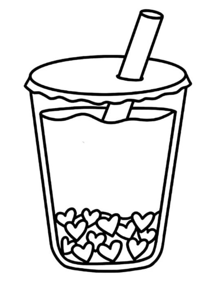Fise de colorat cu Desenează Bubble Tea imprimabil gratuit