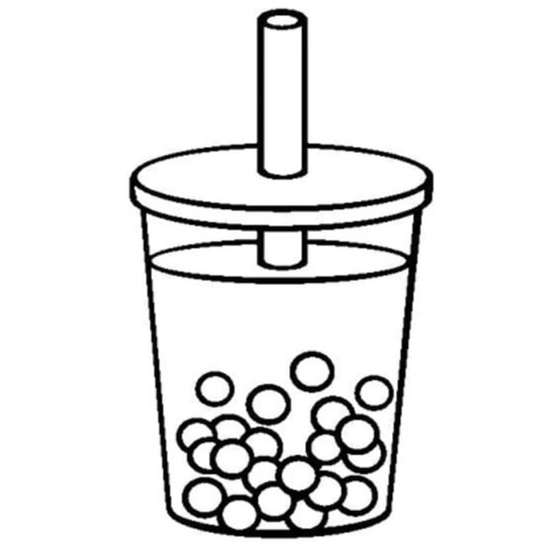 Fise de colorat cu Desenează Bubble Tea imprimabil uşor