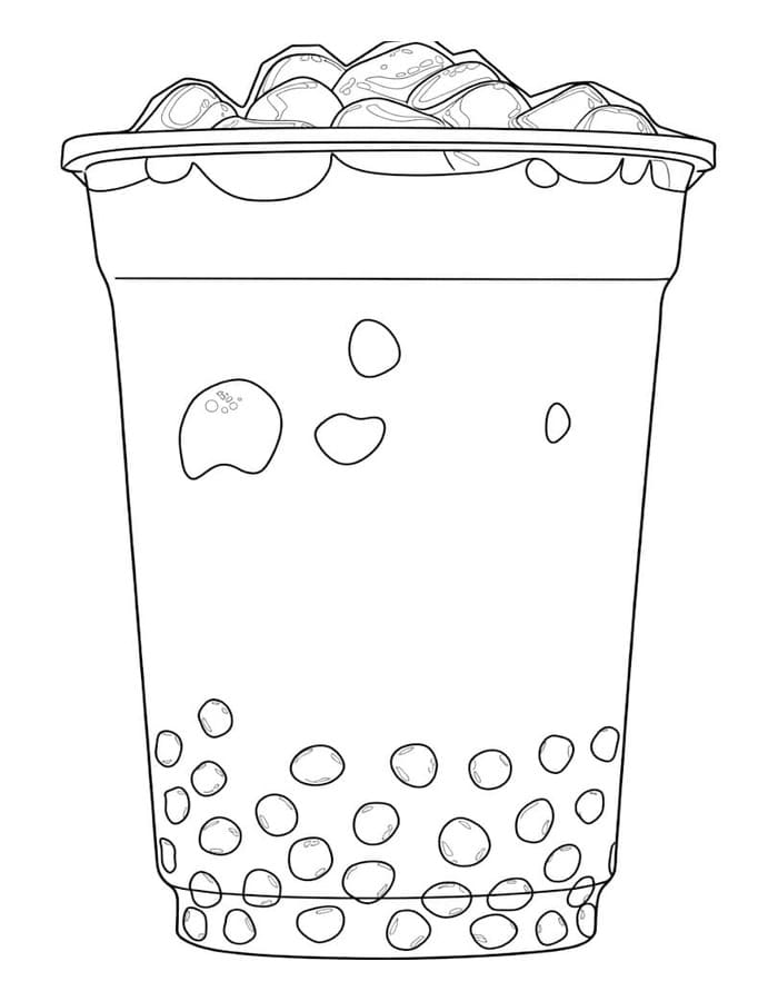 Fise de colorat cu Desenează Bubble Tea imprimabil
