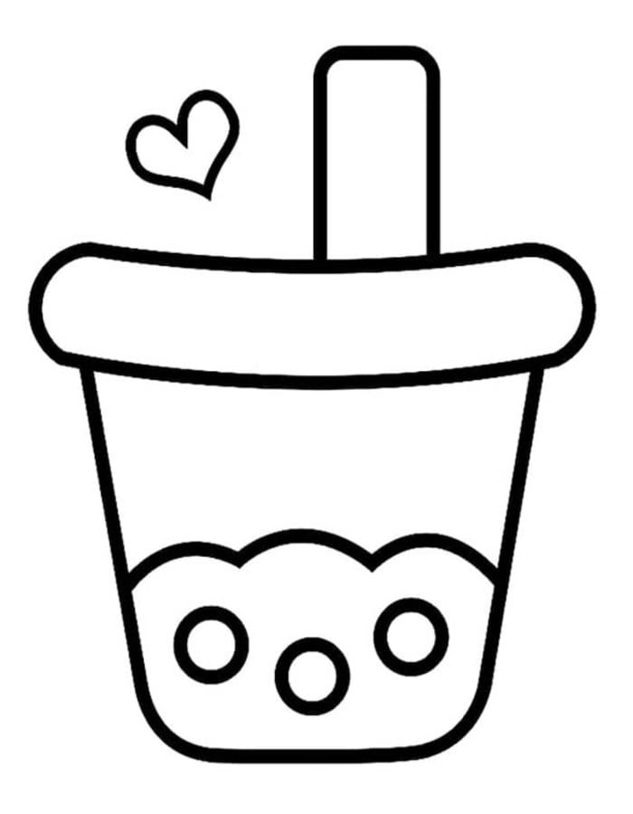 Fise de colorat cu Desenează Bubble Tea la copii