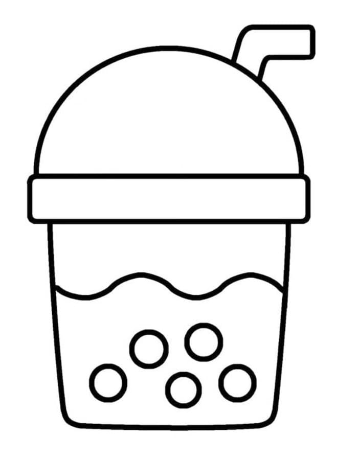 Fise de colorat cu Desenează Bubble Tea simplu