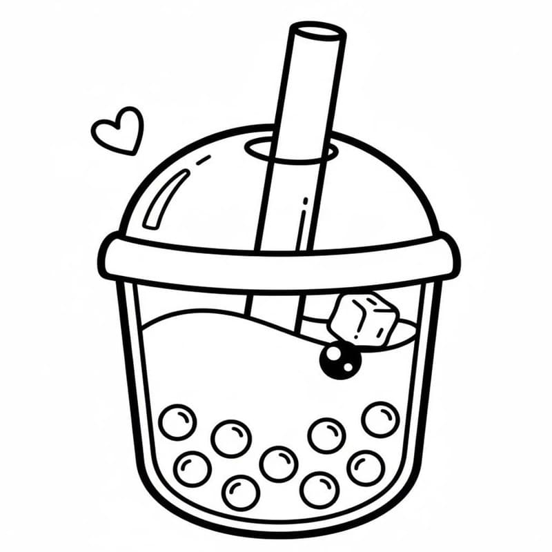 Fise de colorat cu Desenează Bubble Tea