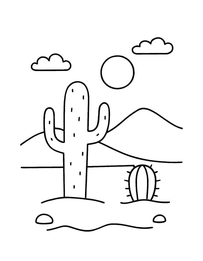 Fise de colorat cu Desenează Desert imprimabil gratuit simplu