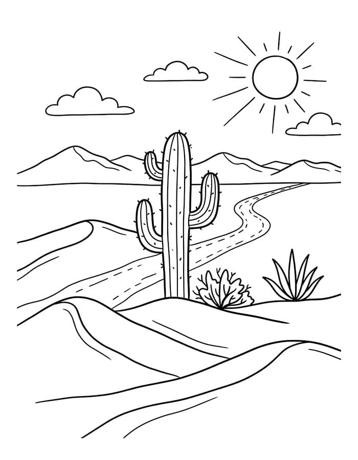 Fise de colorat cu Desenează Desert pentru copii