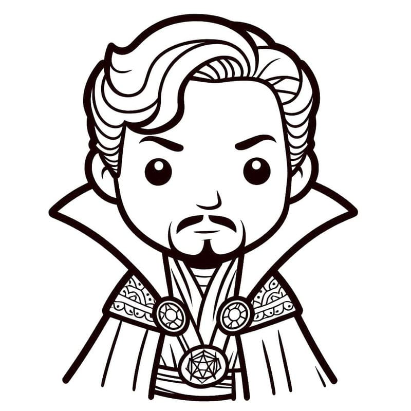 Fise de colorat cu Desenează Doctor Strange bazic