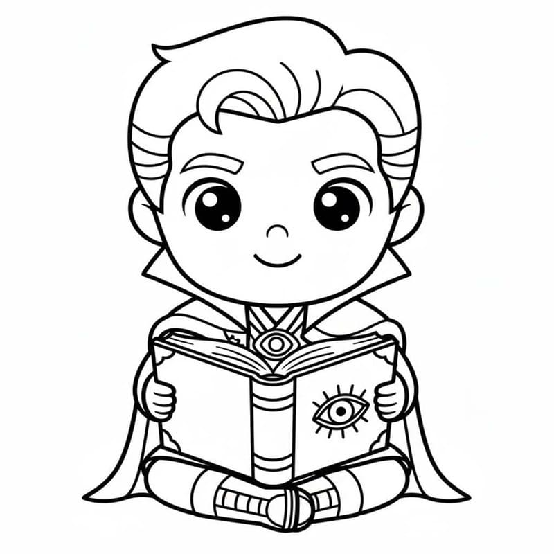 Fise de colorat cu Desenează Doctor Strange imprimabil gratuit bazic