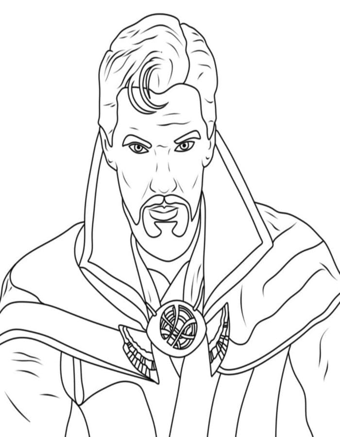 Fise de colorat cu Desenează Doctor Strange imprimabil gratuit uşor