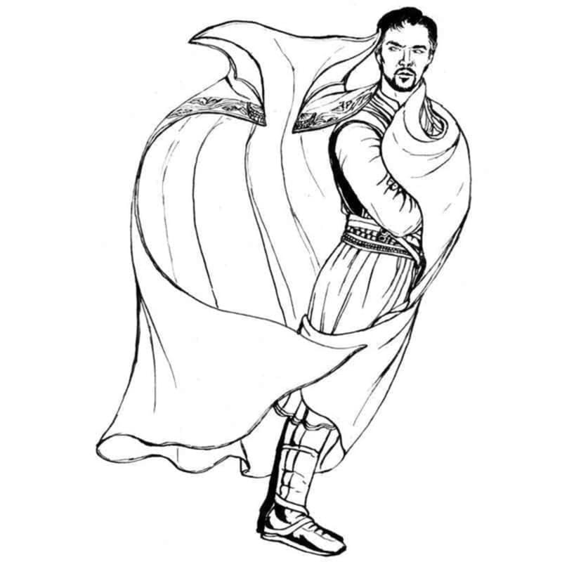 Fise de colorat cu Desenează Doctor Strange imprimabil uşor