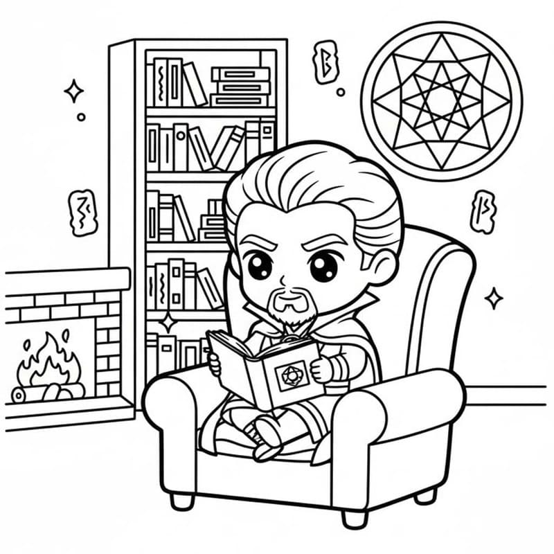 Fise de colorat cu Desenează Doctor Strange imprimabil