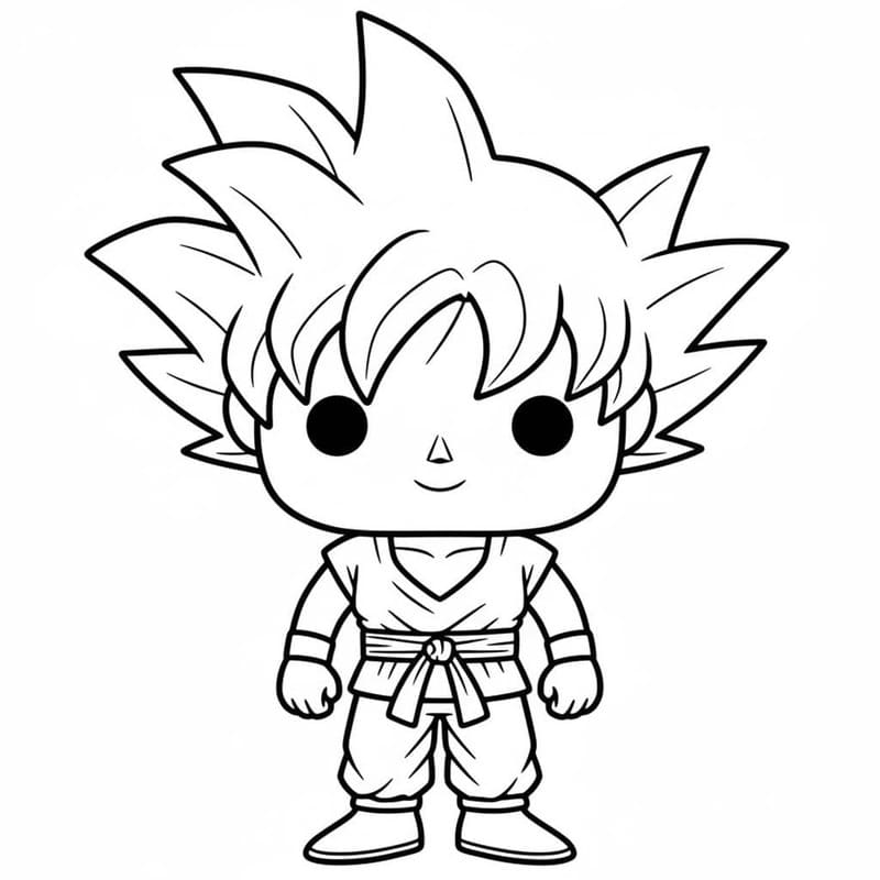 Fise de colorat cu Desenează Funko Pop imprimabil uşor