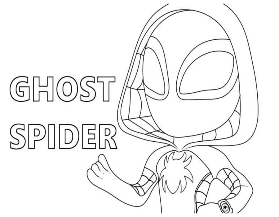 Planse de colorat cu Ghost Spider