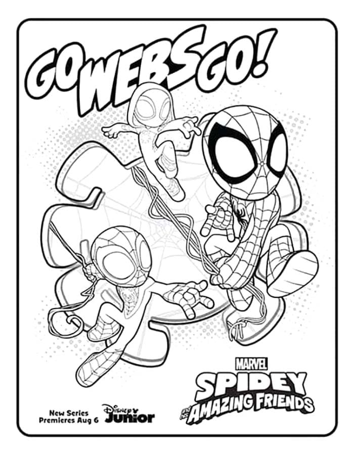 Fise de colorat cu Desenează Ghost Spider imprimabil gratuit bazic