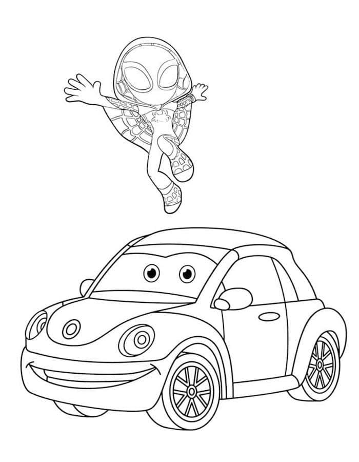 Fise de colorat cu Desenează Ghost Spider imprimabil gratuit simplu
