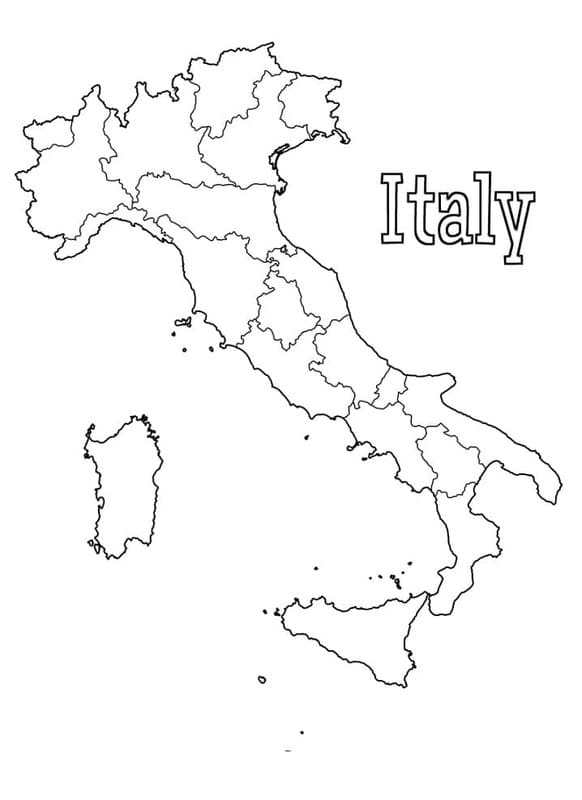 Fise de colorat cu Desenează Italia bazic
