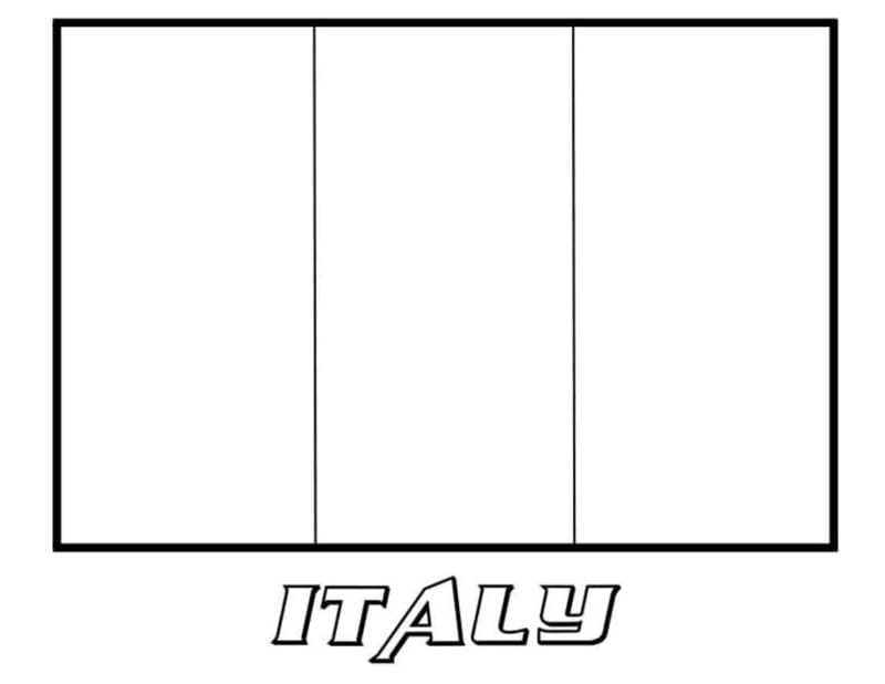 Fise de colorat cu Desenează Italia imprimabil gratuit simplu