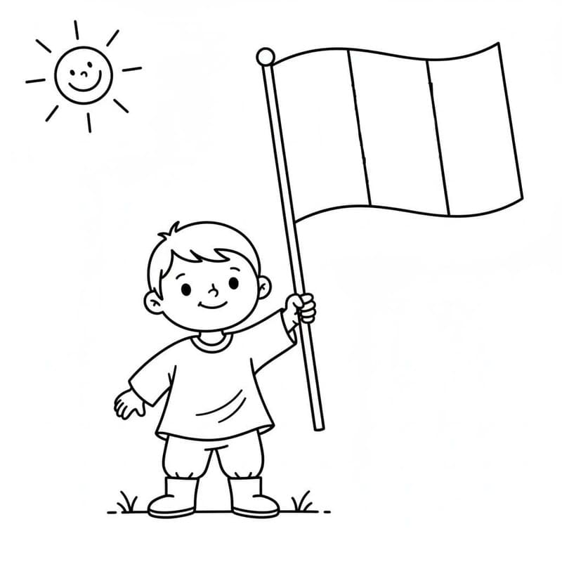 Fise de colorat cu Desenează Italia simplu la copii