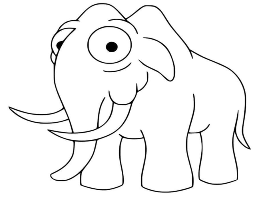 Fise de colorat cu Desenează Mamut gratuit pentru copii