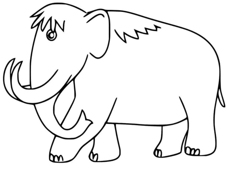 Fise de colorat cu Desenează Mamut imprimabil bazic