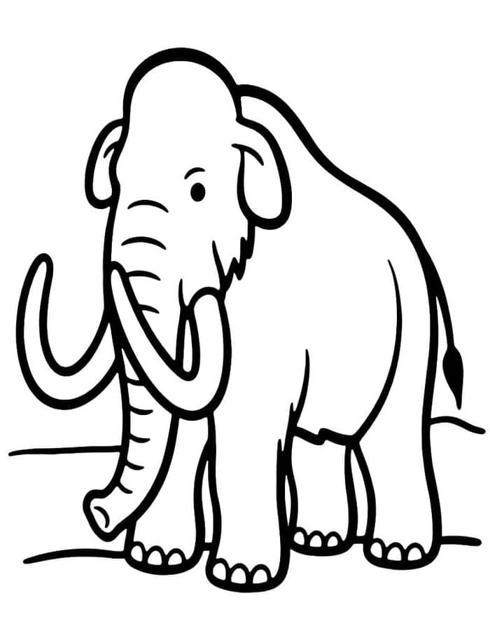 Fise de colorat cu Desenează Mamut imprimabil pentru copii