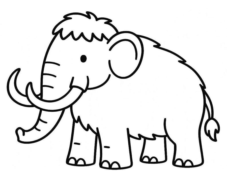 Fise de colorat cu Desenează Mamut imprimabil
