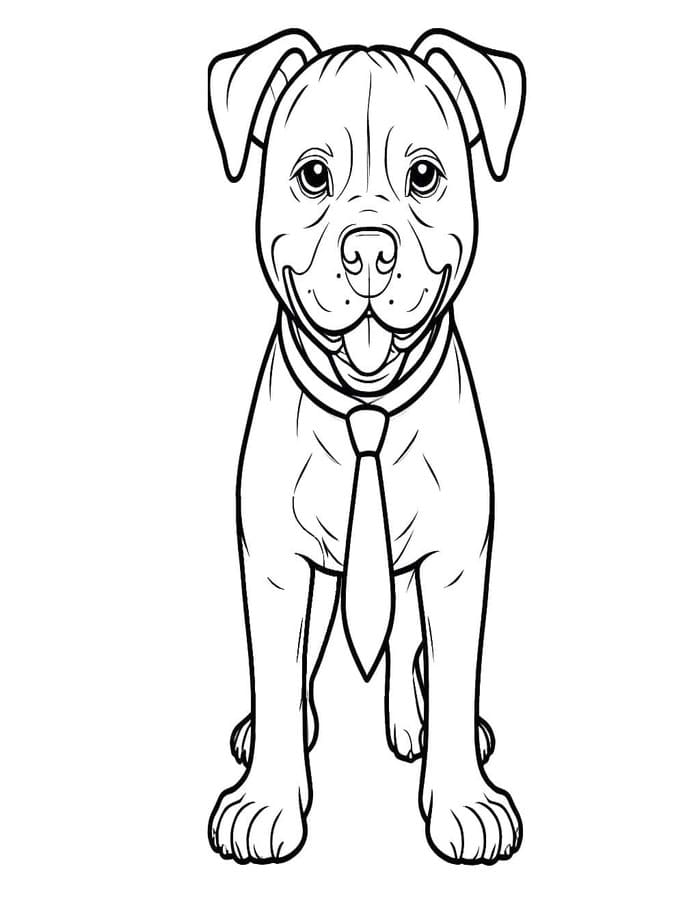 Fise de colorat cu Desenează Pitbull imprimabil gratuit bazic
