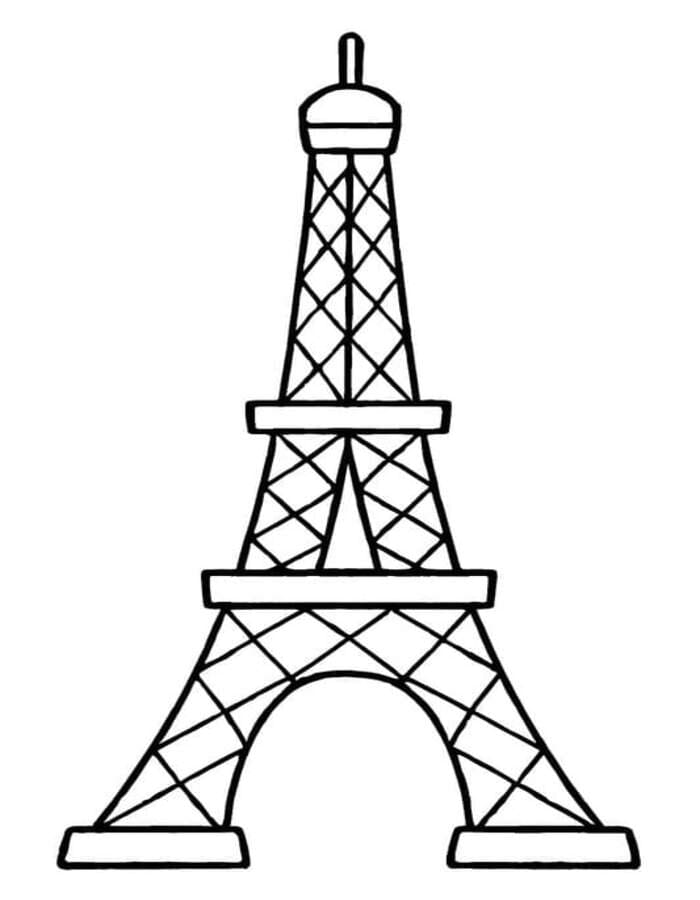 Fise de colorat cu Desenează Turnul Eiffel gratuit uşor