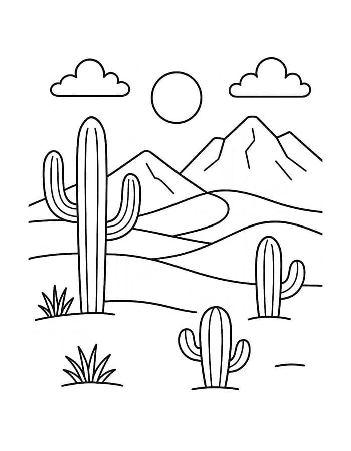Fise de colorat cu Desert bazic la copii