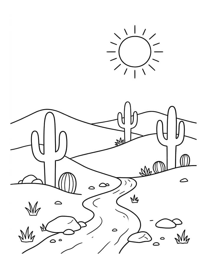 Fise de colorat cu Desert gratuit pentru copii