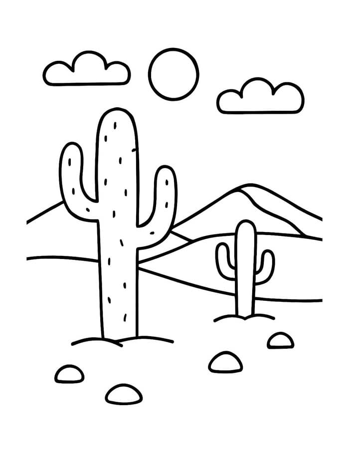 Fise de colorat cu Desert gratuit simplu