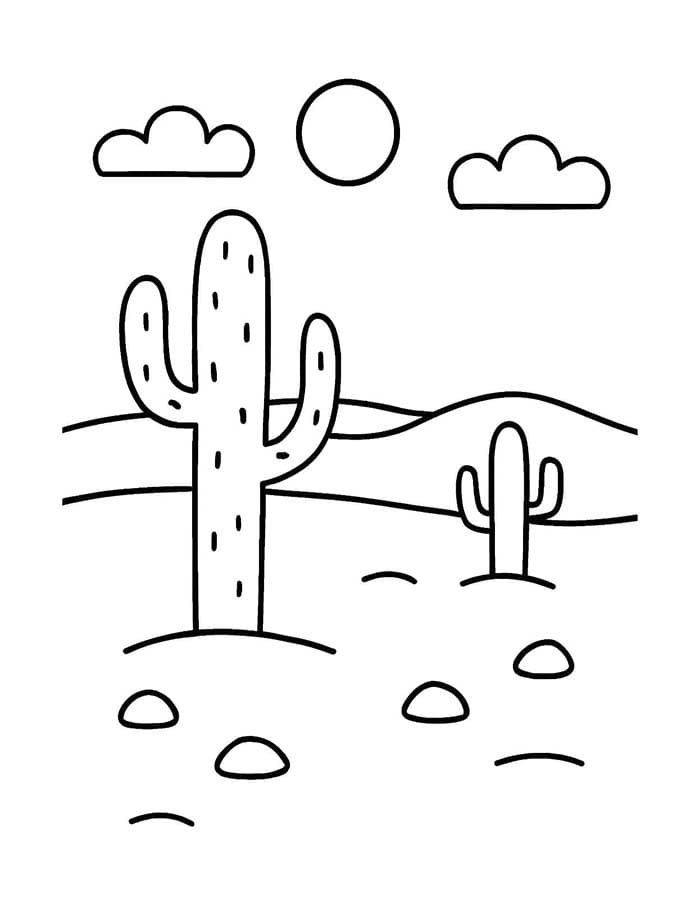 Fise de colorat cu Desert imprimabil simplu