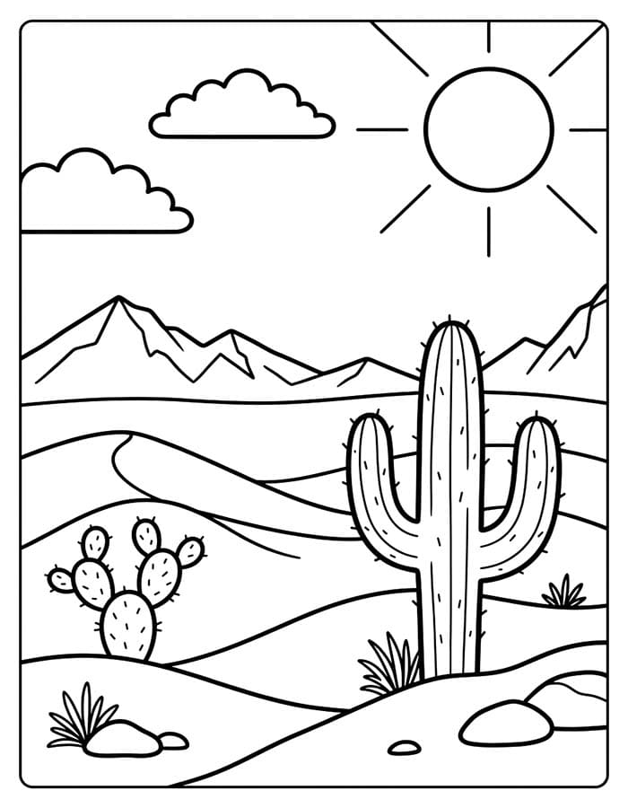 Fise de colorat cu Desert imprimabil
