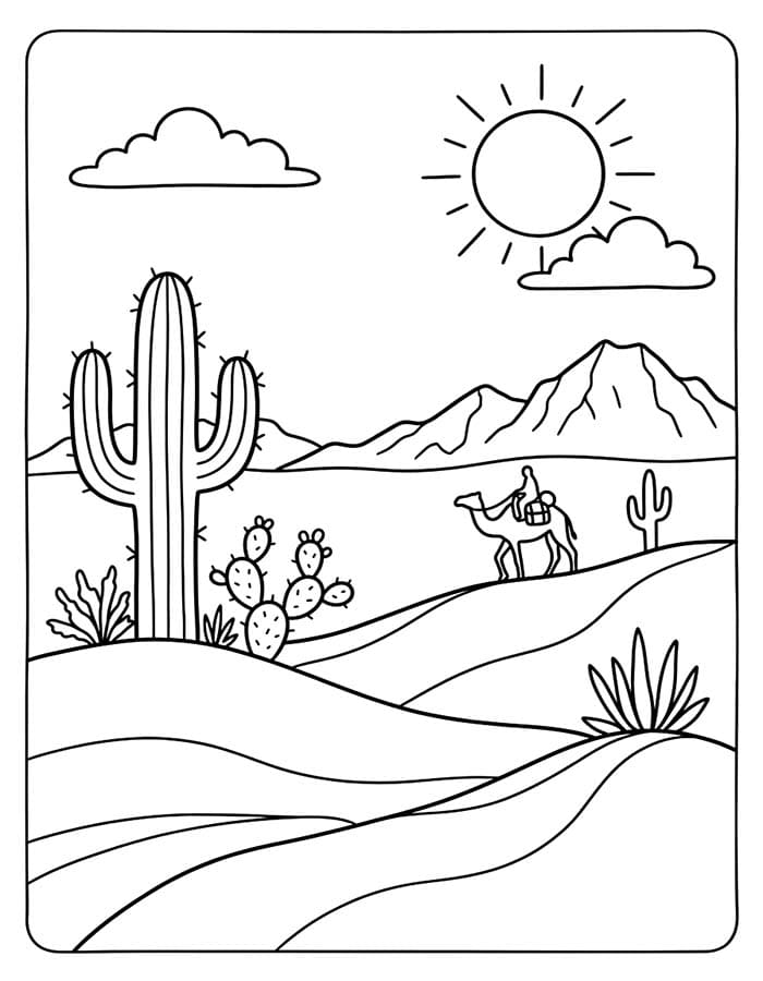 Fise de colorat cu Desert pentru copii
