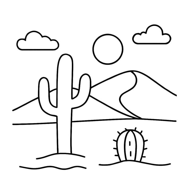 Fise de colorat cu Desert simplu la copii