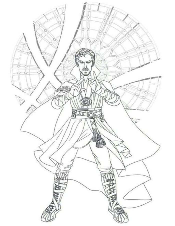 Fise de colorat cu Doctor Strange gratuit uşor