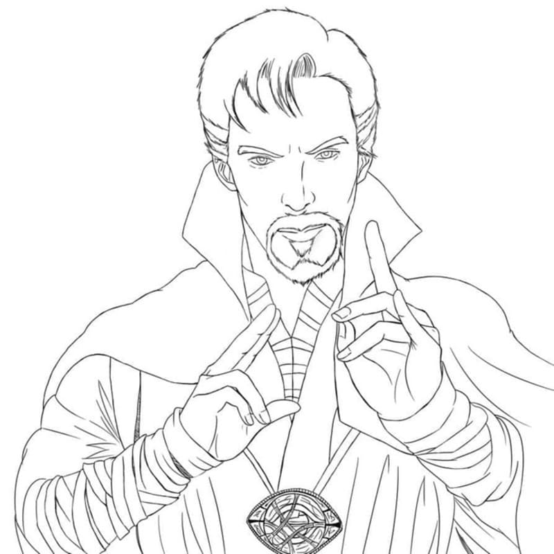 Fise de colorat cu Doctor Strange imprimabil gratuit bazic