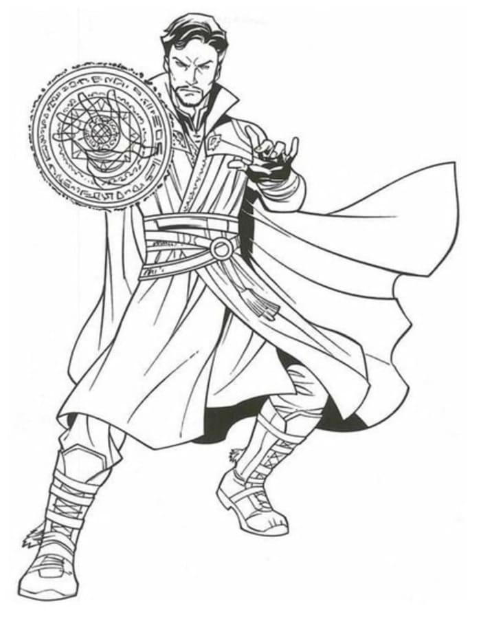 Fise de colorat cu Doctor Strange imprimabil