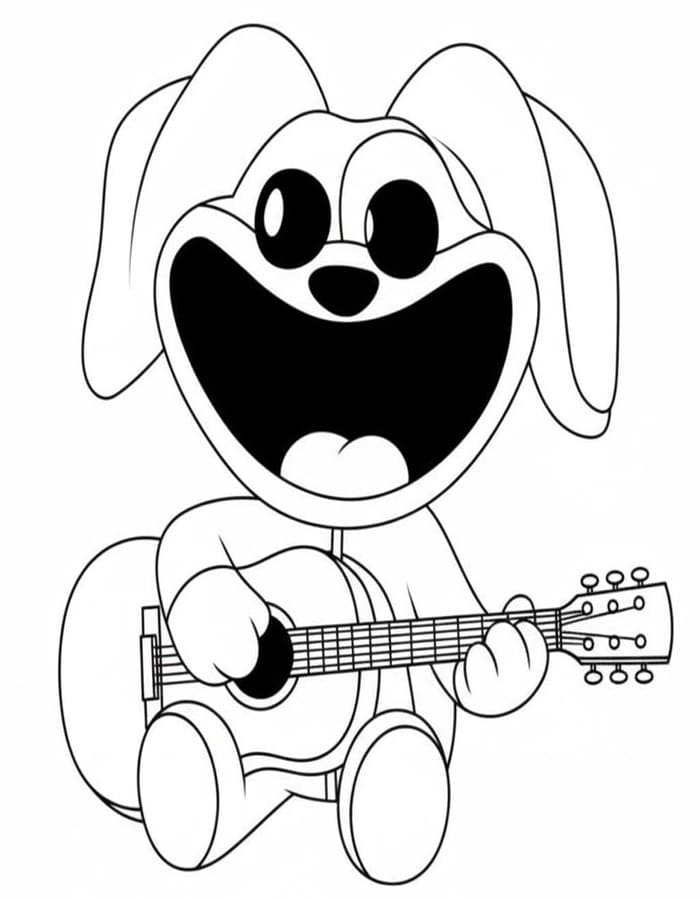 Fise de colorat cu Dogday simplu la copii