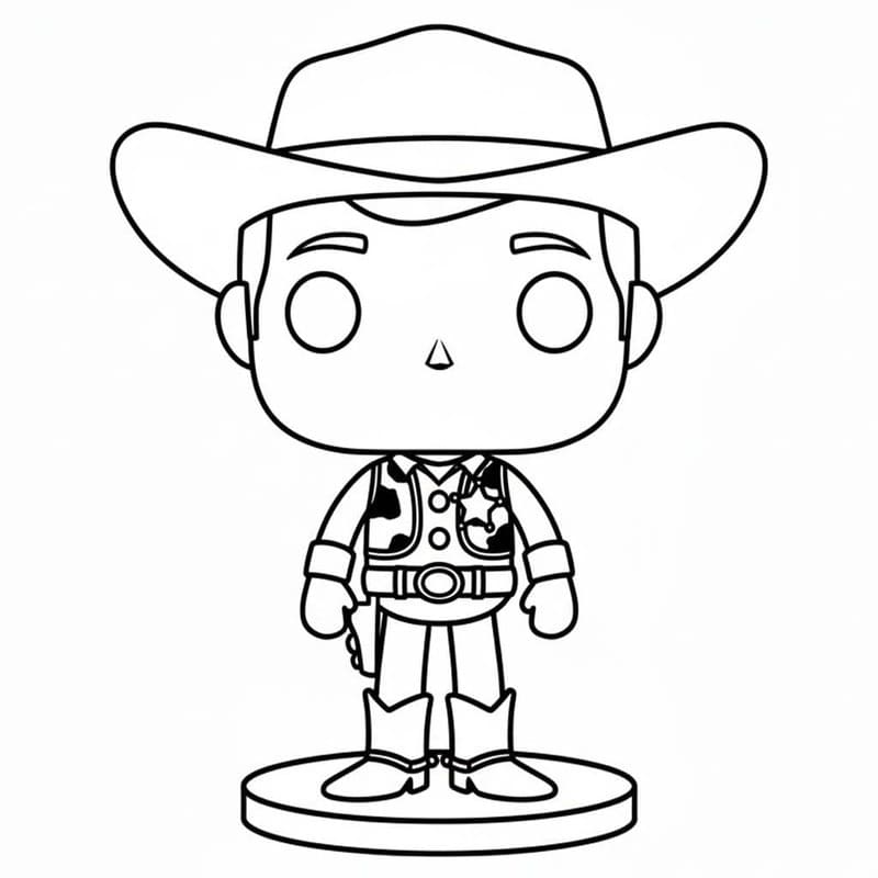 Fise de colorat cu Funko Pop simplu la copii